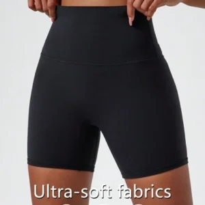 1pc high elasticity nude yoga shorts/cycling shorts, suitable for running, fitness, cycling and other sports, women's sweat-wicking breathable tight shorts black1pc black