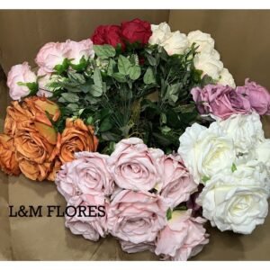 Buquê de rosa artificial grande com 9 flores ideal para arranjos e decoração festas, casa, trabalho eventos