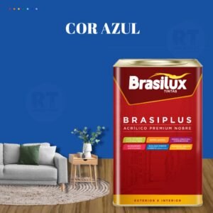 Tinta semi brilho azul parede lavável 16l brasiplus antimofo semibrilho