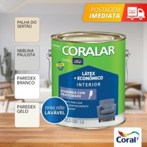 Tinta latex economica coralar paredex secagem rapida 3,6 litros coral quarto sala áreas internas