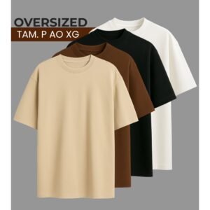 Camiseta oversized masculina algodão premium streetwear moderna skate conforto