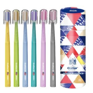 Oralgos escova de dente deep cleaning pacote familiar com 6 unidades