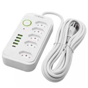 Extensão 5 metros bivolt tomadas e 4 usb 1 pd led com botão wkc-541