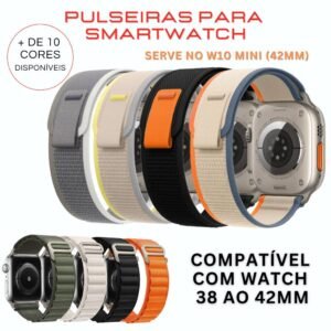 Pulseira smartwatch loop trail nylon velcro alpine compatível 38mm 40mm 41mm 42mm w10 mini