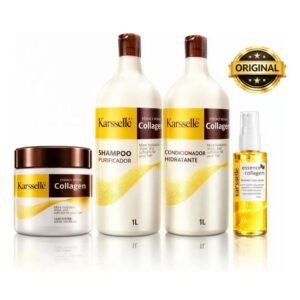 Kit 4 itens karsellé - shampoo 1l + condicionador máscara 500g óleo argan