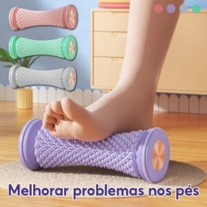 Massageador de pés rolo e bola fáscia plantar, massagem manual para relaxamento muscular
