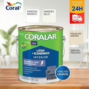 Tinta latex economica coralar paredex secagem rapida 3,6 litros coral cores parede áreas internas