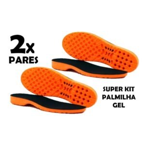 Kit 2 pares de palmilha em gel p.u ortopédica anatomica para varias horas trabalho envio imediato