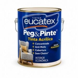 Tinta eucatex acrílica peg e pinte 3.6l – cores vibrantes, econômica, parede teto, seca rápido
