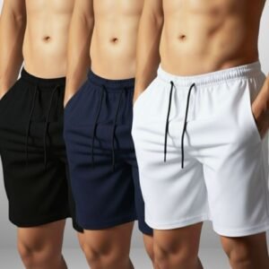 Kit 3 peças shorts tactel bermuda mauricinho praia masculino liso verão