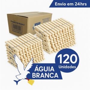 Pregadores de madeira águia branca – kit com até 120 unidades - varal, roupas, toalhas etc.