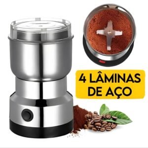 Moedor de café grão sementes elétrico inox portátil 110v