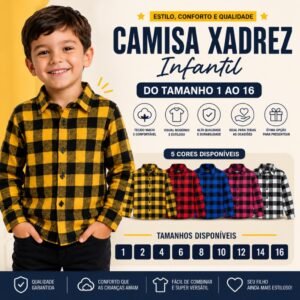 Camisa blusa infantil xadrez flanelada manga longa junina - envio imediato !!