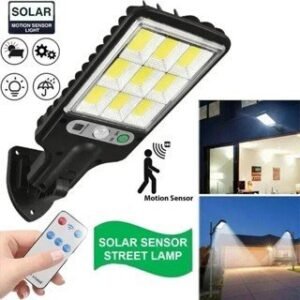 Refletor solar led 21w para rua com controle remoto e detecção automática de movimento