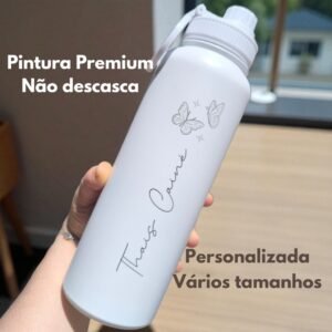 Garrafa térmica tinta premium 550ml/750ml/850ml/973ml/1,2l personalizada com nome academia