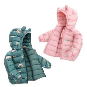 Jaqueta puffer infantil meninos meninas inverno quente desenho animado leve