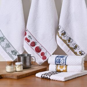 Pano de copa kit 5 ou 10 toalhas prato felpudo/atoalhado - jacquard 100% algodão 45cm x 70cm