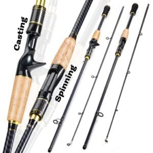 Sougayilang 2 seções vara de pesca alça cortiça 1.8m 10lb potência equipamento fibra carbono para