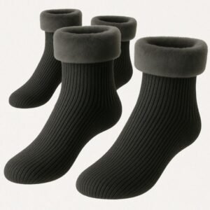 Kit 2 pares meias térmica quente grossa forrada inverno frio quentinha