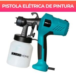 Pistola elétrica para pintura pulverizador de tinta com bico e compressor 450w - oliverhome
