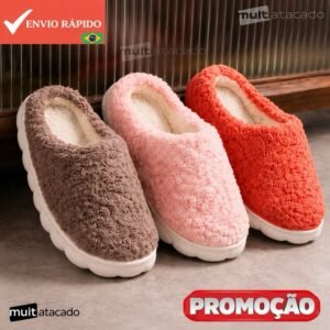 Pantufa moderna de inverno quente antiderrapante confortável para adulto quentinho feminino masculino