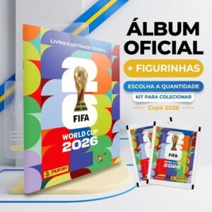 Kit álbum copa do mundo 2026 fifa world cup colecionável + figurinhas capa mole