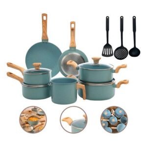Jogo de panelas com 10 peças mimo style pratic cook verde