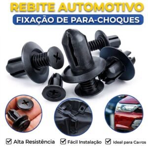 Kit rebites plásticos pretos universal pára-choques de carro toyota, kia, nissan, yamaha anjin.b