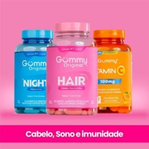 Kit 3 gummy original night + hair vitamina c