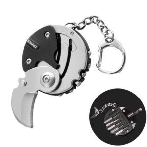 Mini canivete portátil para bolso chaveiro aço inox com chave de fenda multifuncional removível