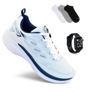Tenis masculino + relogio meia esportivo academia corrida caminhada super leve e macio