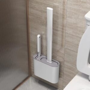 Escova de silicone 2 em 1 para vaso sanitário - base banheiro privada, alta eficiênci
