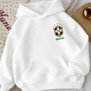 Moletom canguru escudo brasil blusa de frio casaco unissex copa do mundo