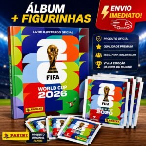 Kit album + figurinhas copa do mundo 2026 brasil