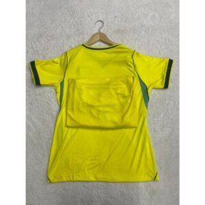 Camiseta esportiva masculina e feminina azul-amarela dry fit gola v - modelo casual confortavel
