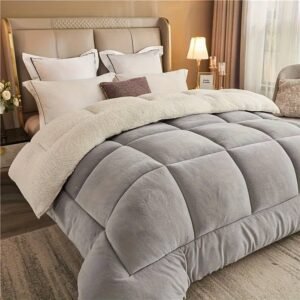 Coberdrom edredom casal queen manta sherpa dupla face micropercal 400 fios inverno grosso
