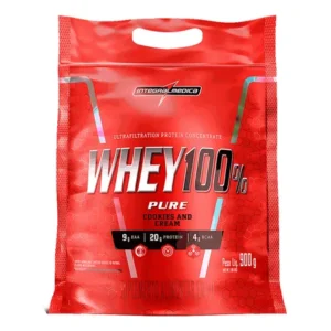 Whey 100% pure pouch cookies 900g integralmedica - suplemento nutritivo para treinos de alta performance & cream