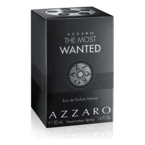 Perfume masculino amadeirado ambarado com cardamomo e caramelo, longa duração, azzaro the most wanted, eau de parfum intense, 50ml