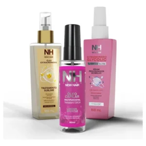 Kit 3 óleos nh sérum glycolic, óleo extraordina e multi