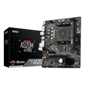 Placa-mãe msi a520m-a pro am4 matx ddr4 hdmi dvi m.2 preto
