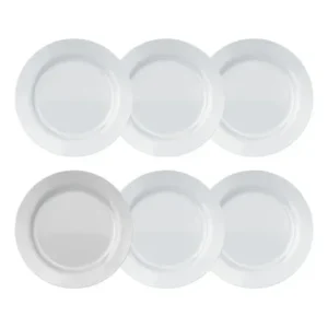 Jogo de pratos rasos duralex vidro nadir opalino kit 6 unid branco -1 0