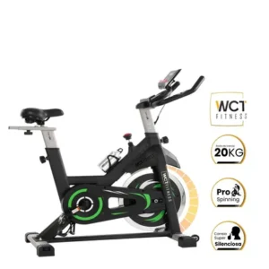 Bicicleta ergométrica spinning 20kg wct fitness cor preto/verde