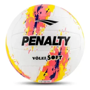 Bola vôlei soft xxiii penalty cor branco -rosa -amarelo laranja