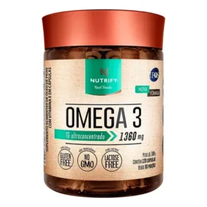 Nutrify ômega 3 tg ultraconcentrado 1360mg - enriquecido com vitamina e foco, memória bem-estar 120 cápsulas neutro