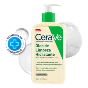 Óleo de limpeza facial hidratante para pele seca e atópica cerave 236ml