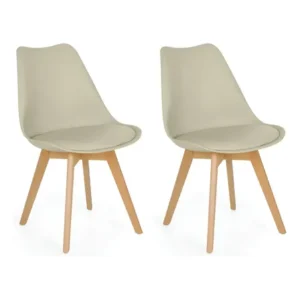 Conjunto 2 cadeiras eames wood leda design cor nude magazine decor natural