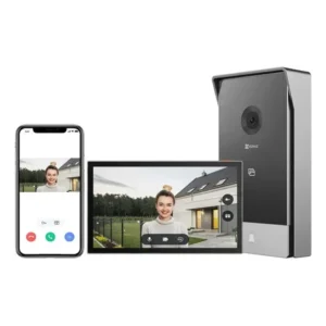 Vídeo porteiro hp7 ezviz 2k, interfone com abertura remota de porta e portão, tela touch 7 , wi-fi dual band, detecção pessoas cinza 220v