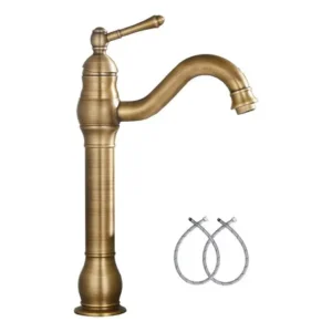 Torneira banheiro cuba alta cascata monocomando misturador bancada inox metal dourado yesop
