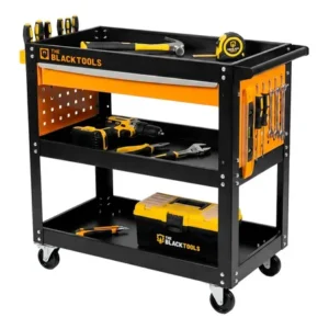 Carrinho ferramentas para 400kg oficina mecânico organizador preto/laranja the black tools