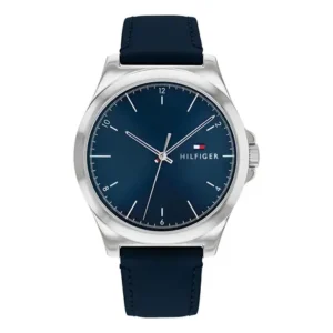 Relógio tommy hilfiger norris masculino couro azul - 1710666 prateado azul-escuro